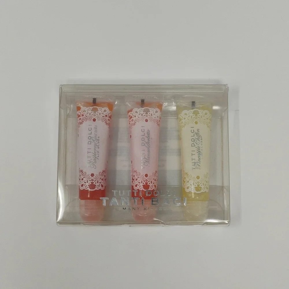 Tutti Dolci Lip Gloss Pineapple Raspberry Mango Vintage Bath Body Works Set